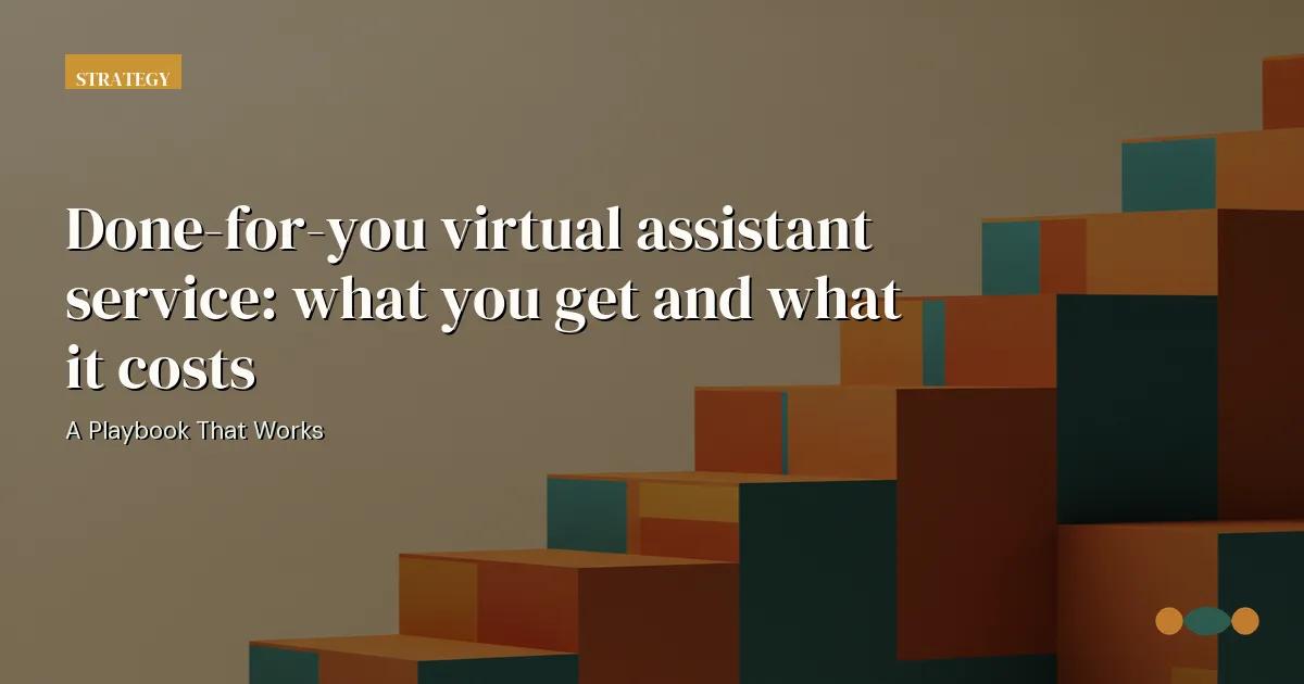 Branded editorial graphic with the headline: Virtual Assistant for Construction Office Operations