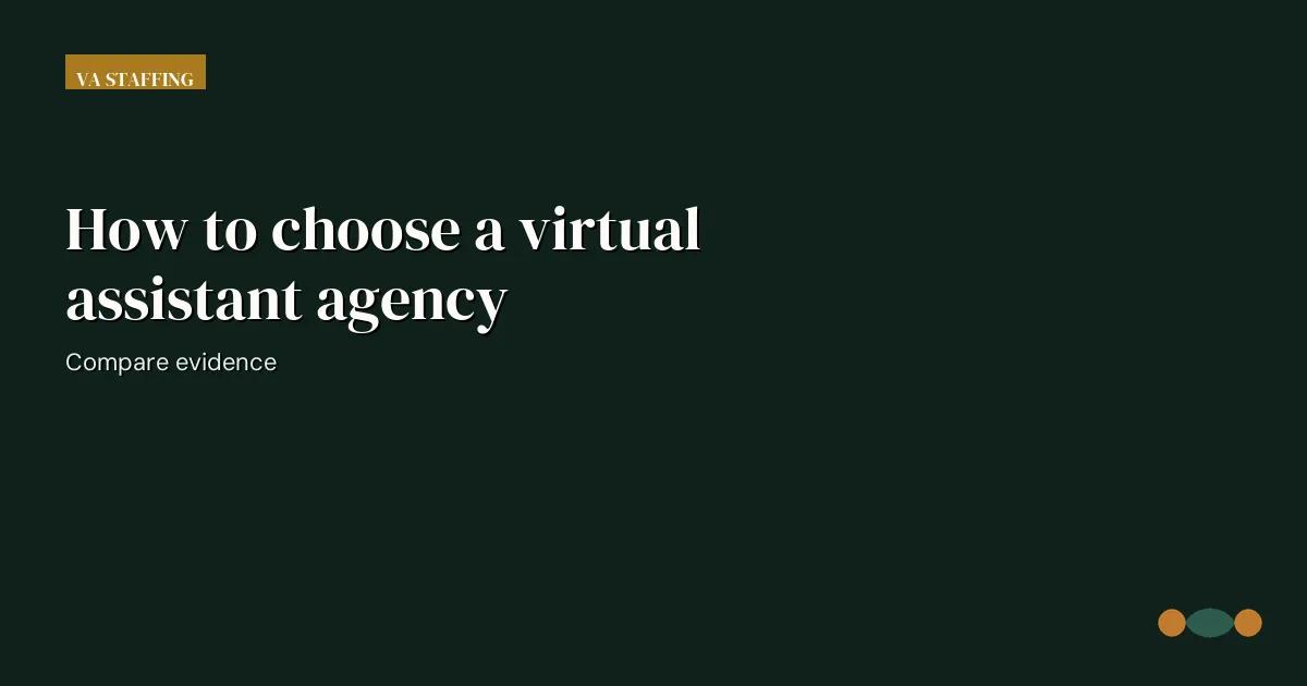 Branded editorial graphic with the headline: How to choose a virtual assistant agency