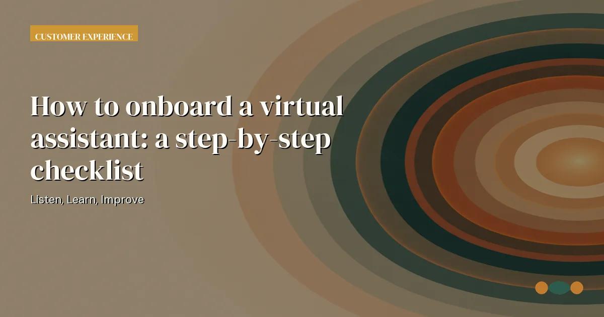 Branded editorial graphic with the headline: How to onboard a virtual assistant: a step-by-step checklist
