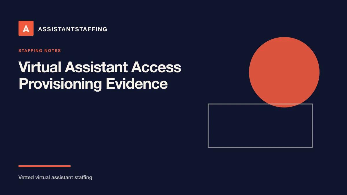Branded editorial graphic with the headline: Virtual assistant access provisioning: evidence for least privilege