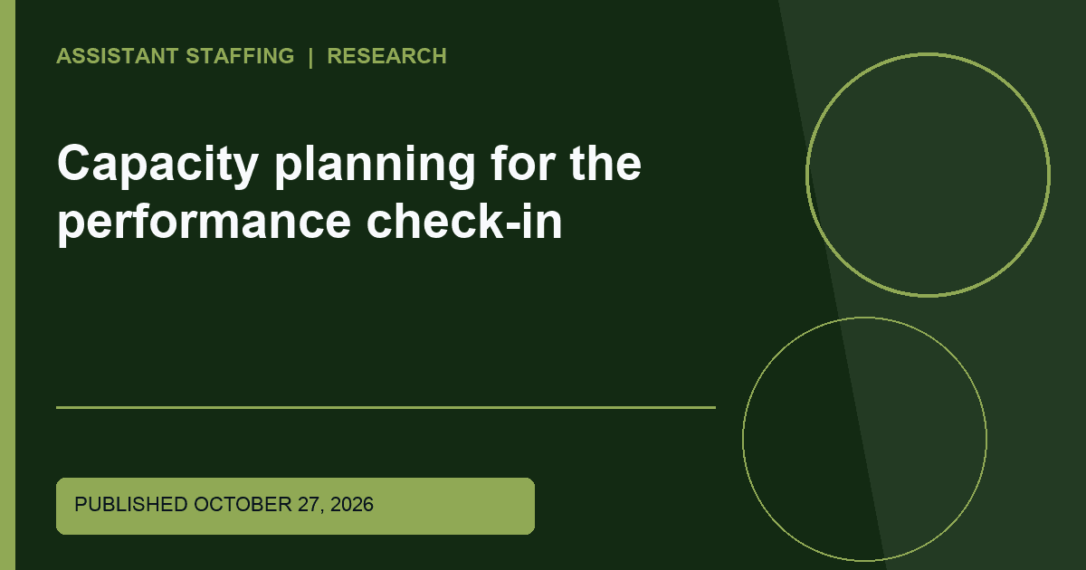 Branded editorial graphic with the headline: Capacity planning for the performance check-in